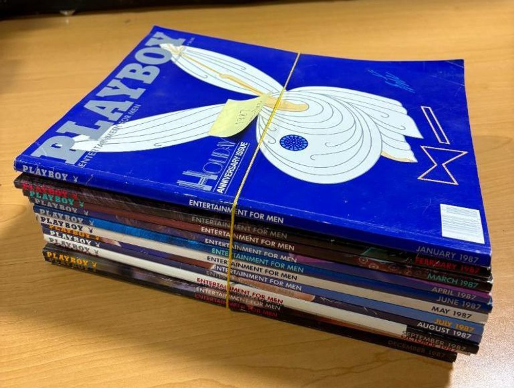 Collection of Vintage Playboy Magazines; Complete Year, 1987, Jan - Dec.