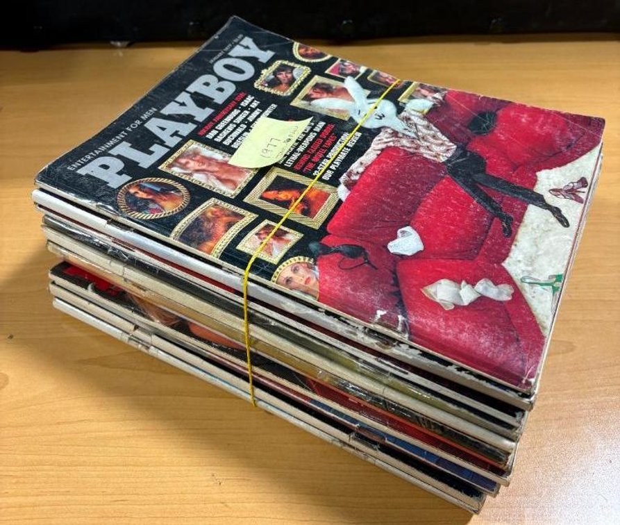 Collection of Vintage Playboy Magazines; 1977, Jan - Nov.
