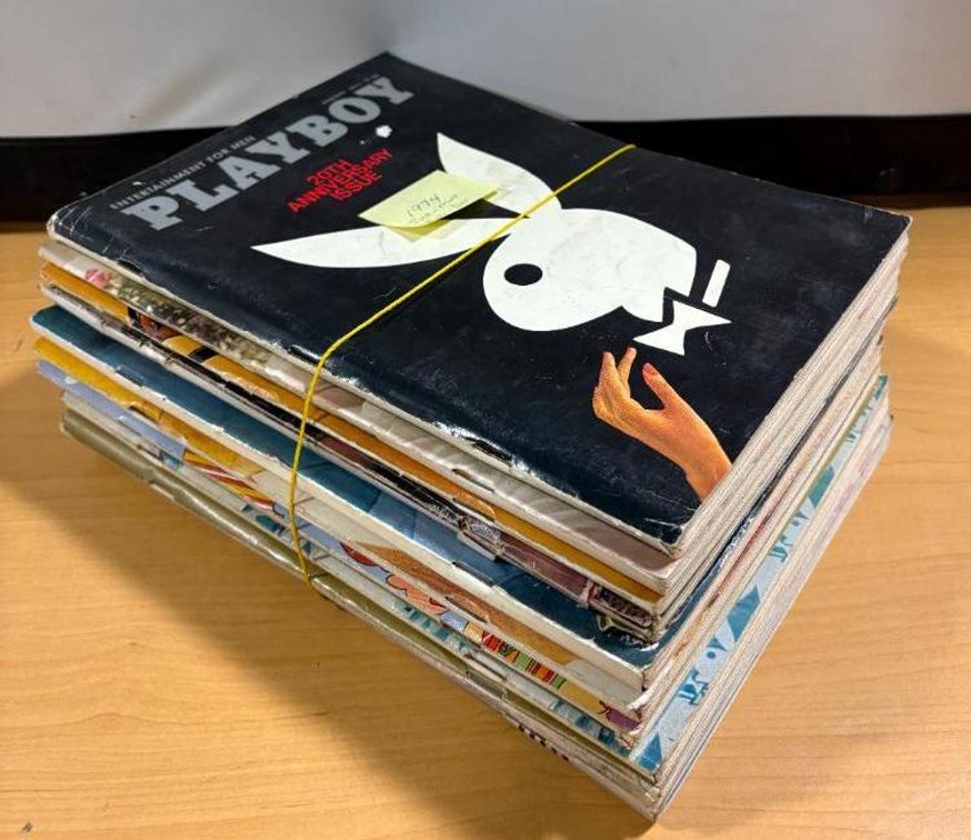 Collection of Vintage Playboy Magazines; 1974, Jan - May, July - Dec