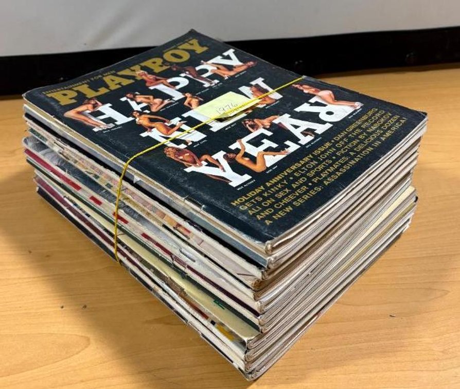 Collection of Vintage Playboy Magazines; Complete Year, 1976, Jan - Dec