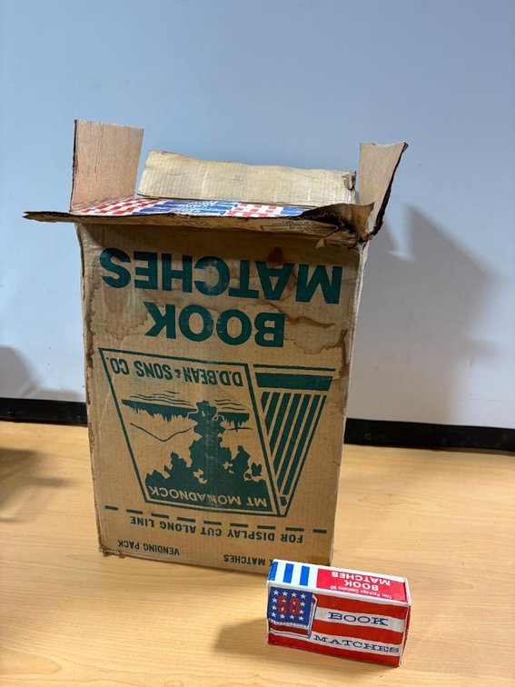 Vintage Box of Matches, 50 Stars Patriotic w/ Orig. Box, Appears to Have Been Water Damaged and Dried Out