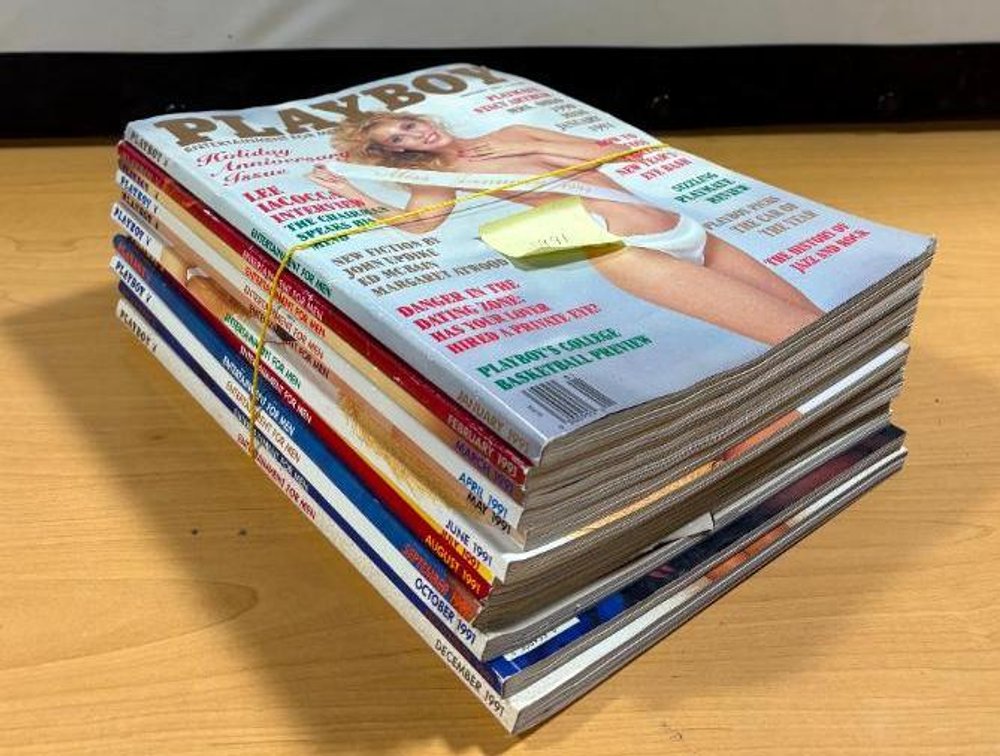 Collection of Vintage Playboy Magazines; Complete Year, 1991, Jan - Dec