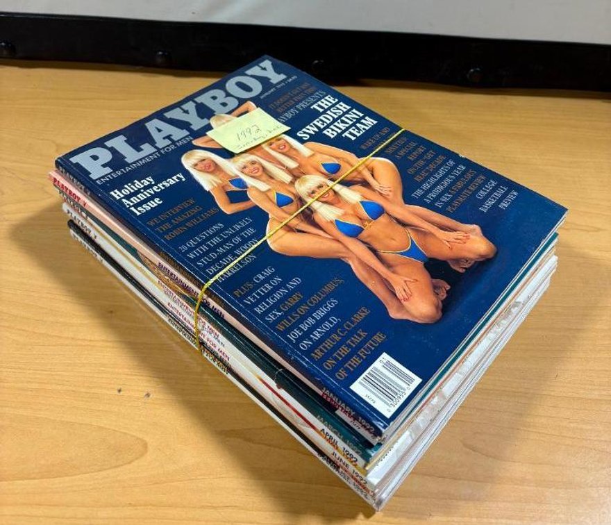 Collection of Vintage Playboy Magazines; 1992, Jan - Aug & Dec