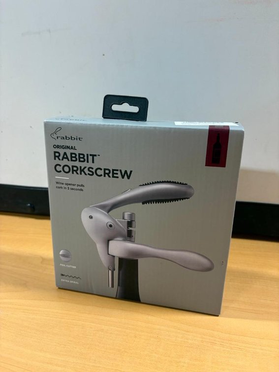 New, Rabbit Original Rabbit Corkscrew, Wine Opener, Pulls Cork in 3 Seconds