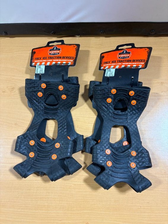 Lot of 2, New, Tenacious Work Gear Ergodyne Trex Ice Traction Devices, Ice Cleats, Size XL US 11-15