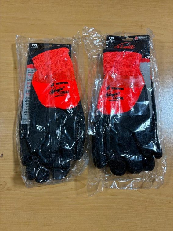 Lot of 2, New, Pair of Memphis Ninja Coral Work Gloves, Size XXL