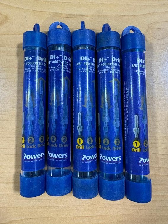 Lot of 4, New, Powers Fastening Innovations DI+ Smart Anchors and Setting Tools, 3/8in
