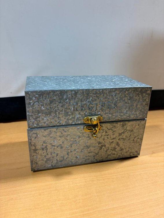 New, Galvanized Recipe Box