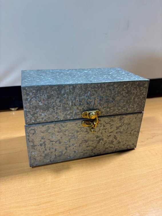 New, Galvanized Recipe Box