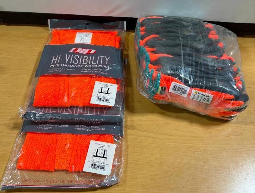 12 Pairs, TOWA PowerGrab Thermo Size Small Gloves & (2) New XL Hi-Visibility PIP Work Vests