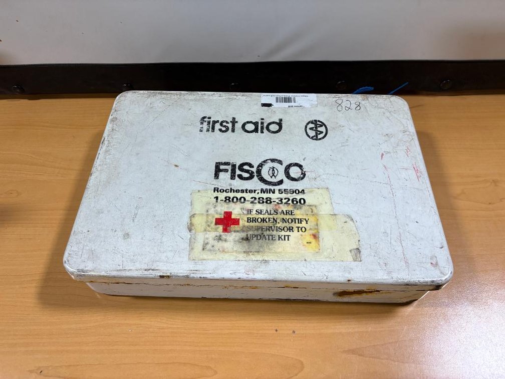 New First-Aid Kit in Metal Case, From School Bus, Never Used