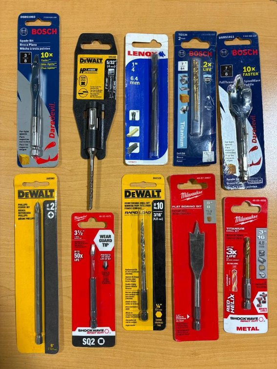 Group of Brand New, Sealed Drill Bits