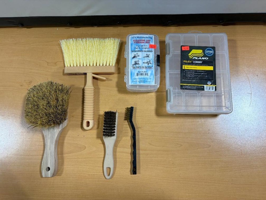 New, Various Brushes for Different Applications and a Plano Prolatch Stowaway Organizer