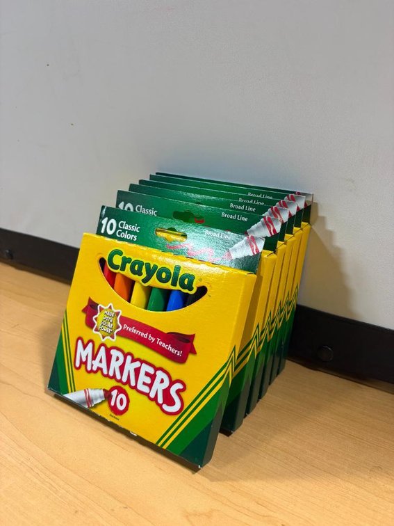 Lot of 6, New, Crayola Primary Color Markers, Each Pack w/ 10 Markers