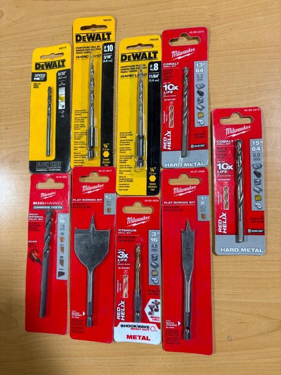 Group of Brand New, Sealed Drill Bits