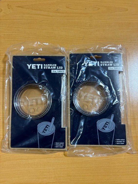 Lot of 2, New YETI Rambler Straw and Lid Combo Packs, For 20oz Tumber or Lowball Glasses