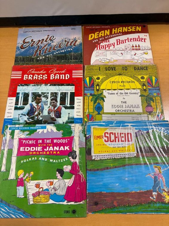 Polka 33rpm Vinyl Records, Several of Nebraska Polka Bands