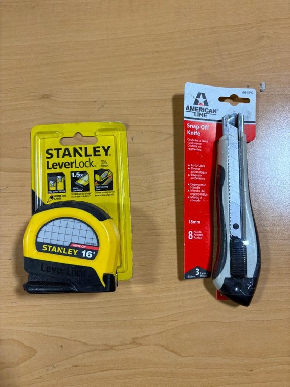 Stanley 16ft Tape Measure, American Line Snap Off Knife