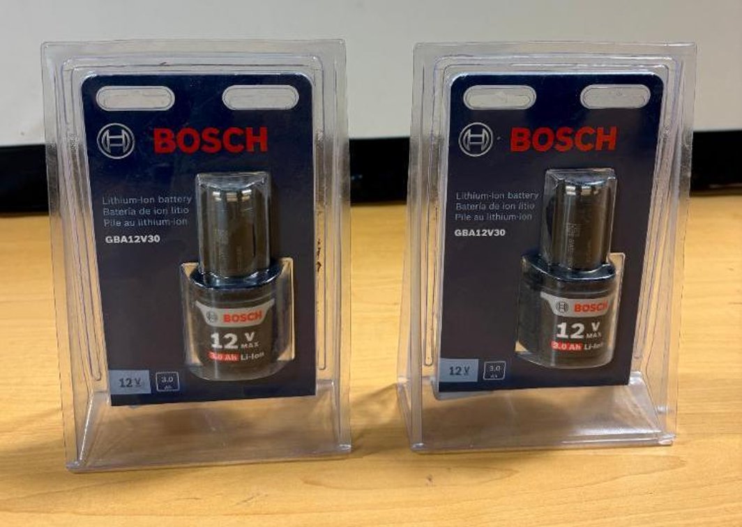 Lot of 2, New, Bosch 12v Lithium Ion Batteries