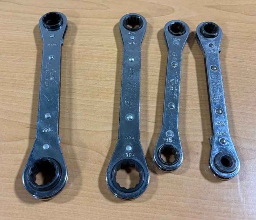 4pc Set, Craftsman Ratcheting Combination Wrench Set, Metric and Standard, Made in USA