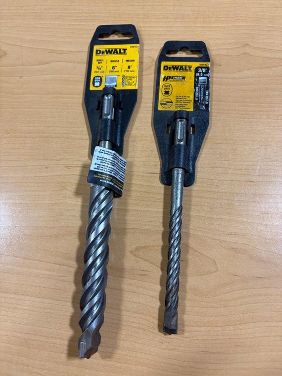 2 New, DeWalt Drill Bits, 3/4in and 3/8in