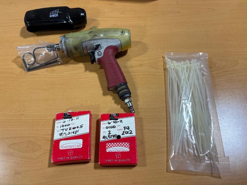 Pneumatic Air Impact Wrench or Specialty Tool, 2 Decks of Cards, Package of Zip Ties