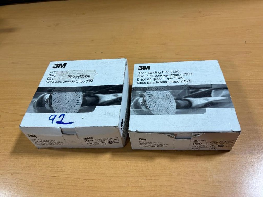 Lot of 2, New, 3M Clean Sanding Disc 236U, 100 Packs, 200 Total, P280 & P80 Grit, 6in