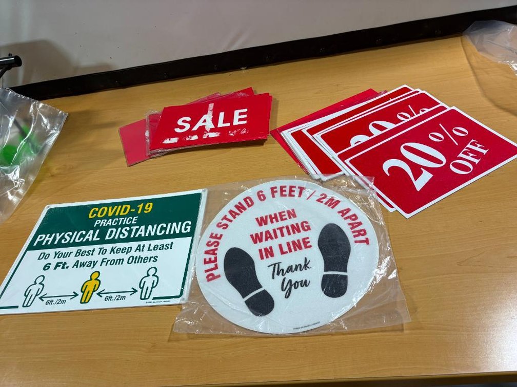 Group of Misc. New Signs, Covid Related and Sale Signs