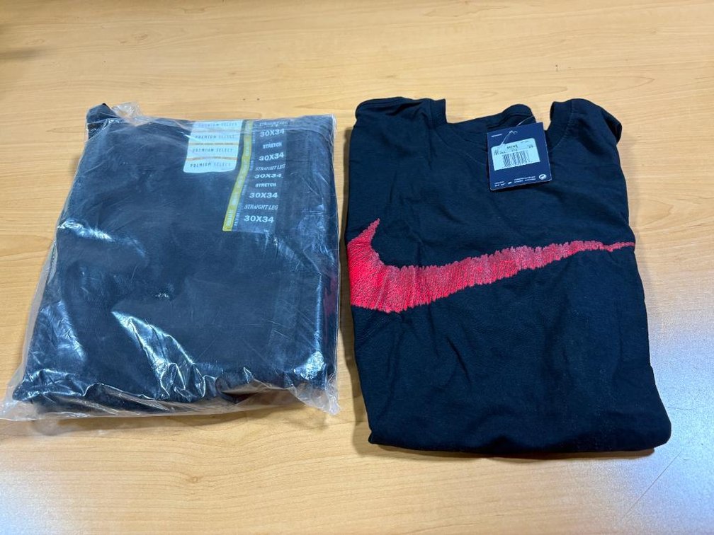 Lot of 2, New, Men's Lee Straight Leg Stretch Jeans, Black, 30-34 Size, Nike XS