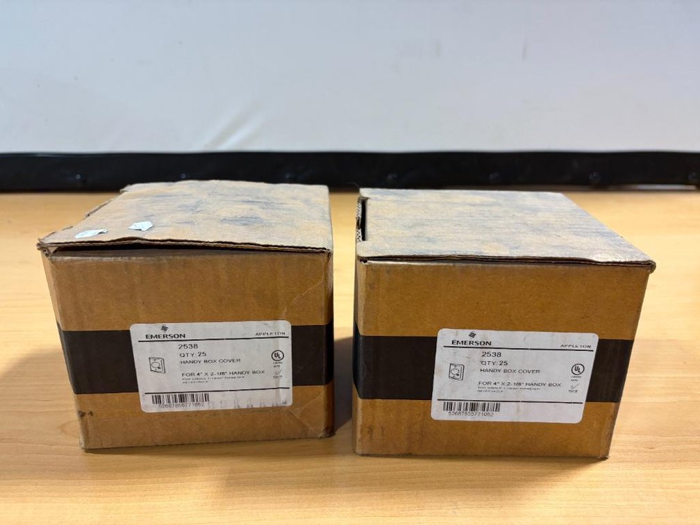 Lot of 2, New Emerson Appleton No. 2538 Handy Box Covers for 4in x 2-1/8in Handy Box, QTY 50 Total