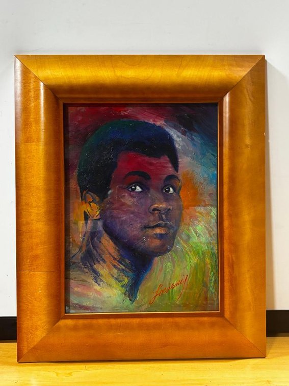 Orig. Oil Painting of Muhammad Ali by Steve Lowery w/ COA, For Ali vs Ken Norton Title Fight, 20in x 24in