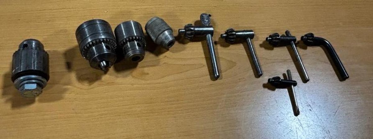 Group of USA Drill Chucks and Keys