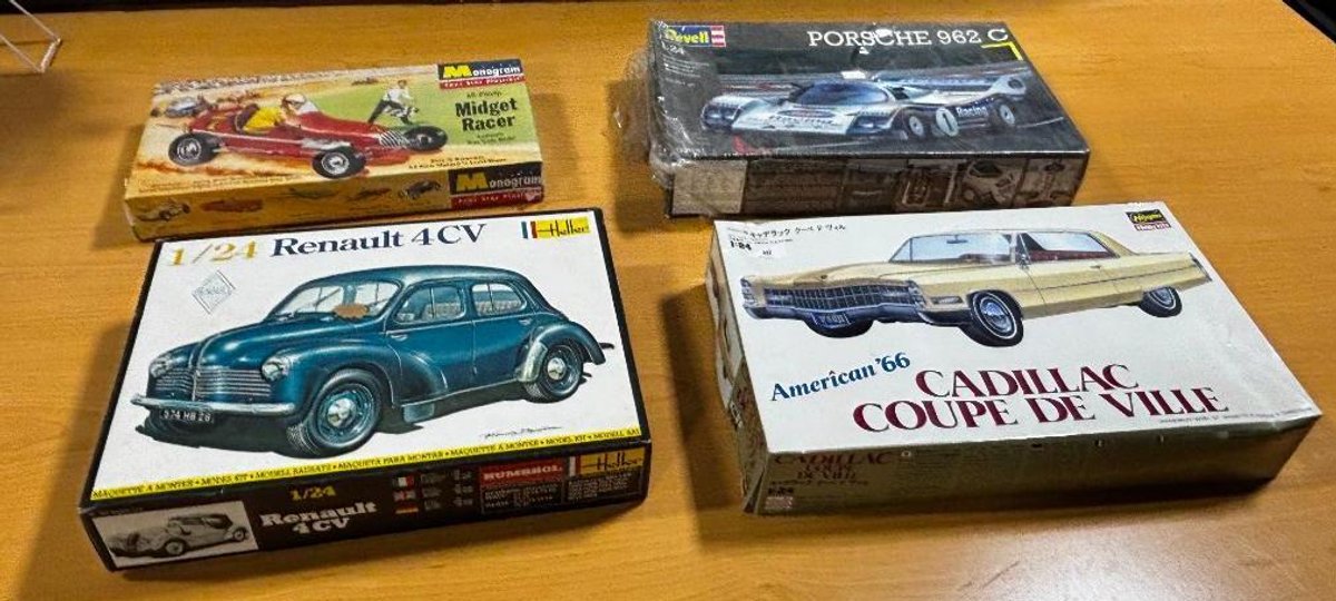 Group of Vintage Models, Cars, Monogram, Heller, Revel