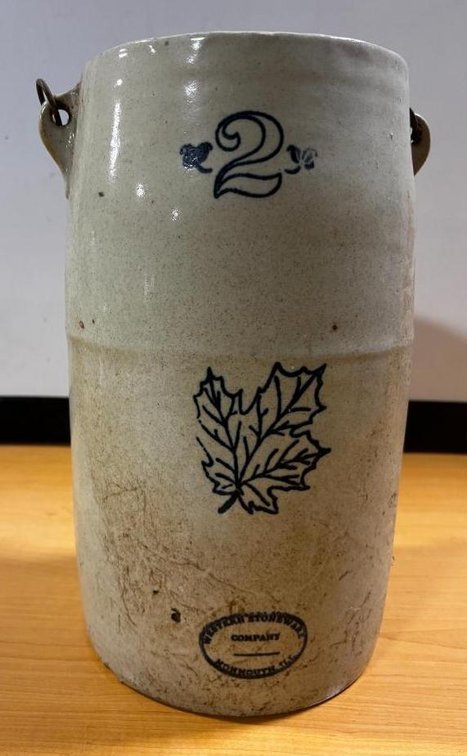 Vintage 2 Gallon Western Stoneware Crock Butter Churn w/ Handle, No Lid
