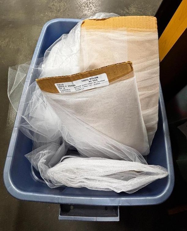 Box of Tulle Fabric, White