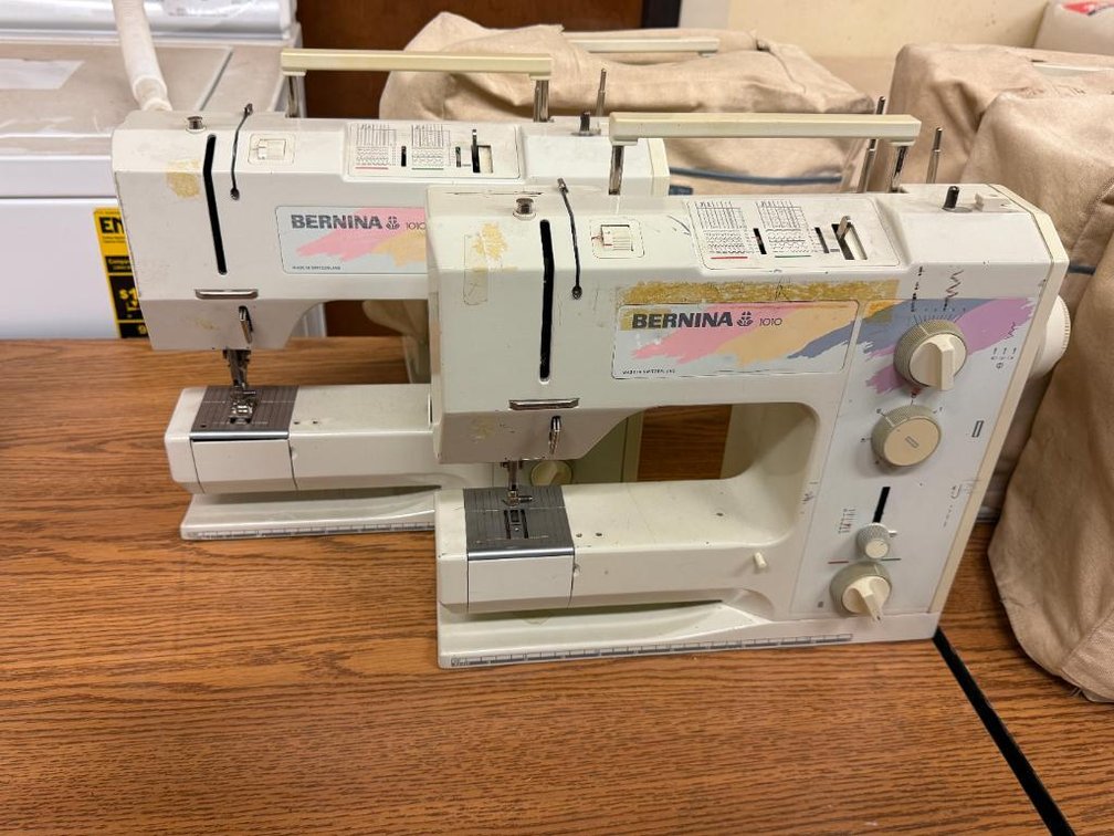 Lot of 3, Bernina Model 1010 Sewing Machines, No Power Cords or Foot Pedals Included, Comes w/ Covers