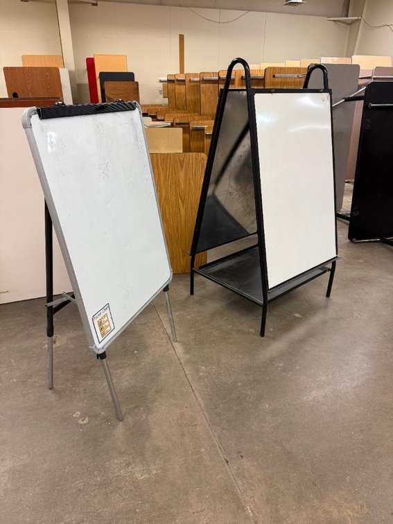 Lot of 2, A-Frame Dry Erase Boards, One is 2-Sided