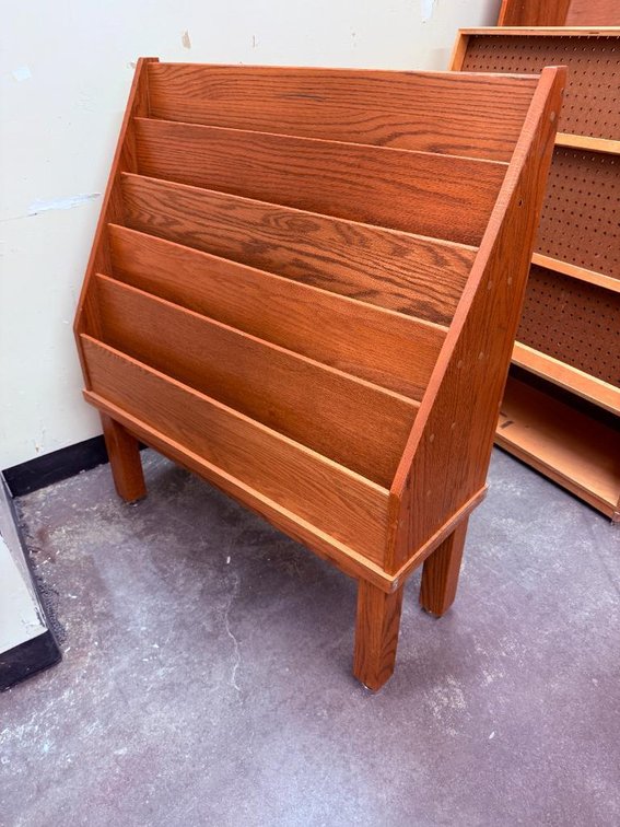 Front Facing Wooden Bookshelf w/ Four Leg Base