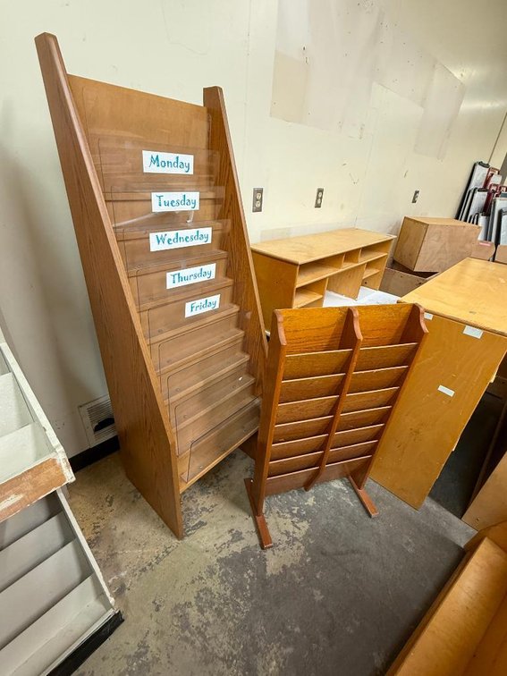 Lot of 2, Wood Brochure, Book or Newspaper Racks