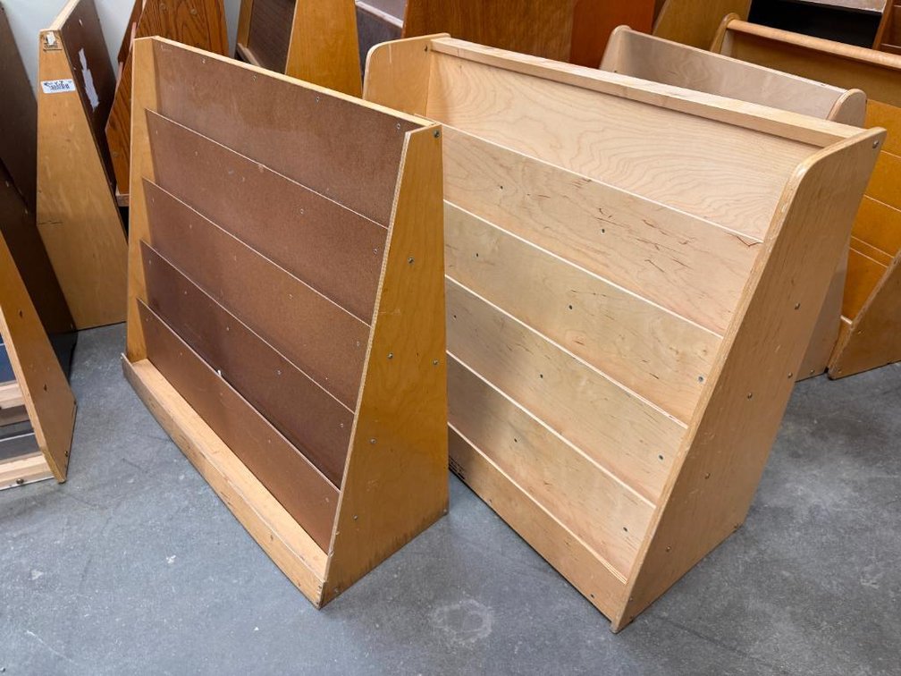 Lot of 2, Wooden Front Facing Book / Periodical Display