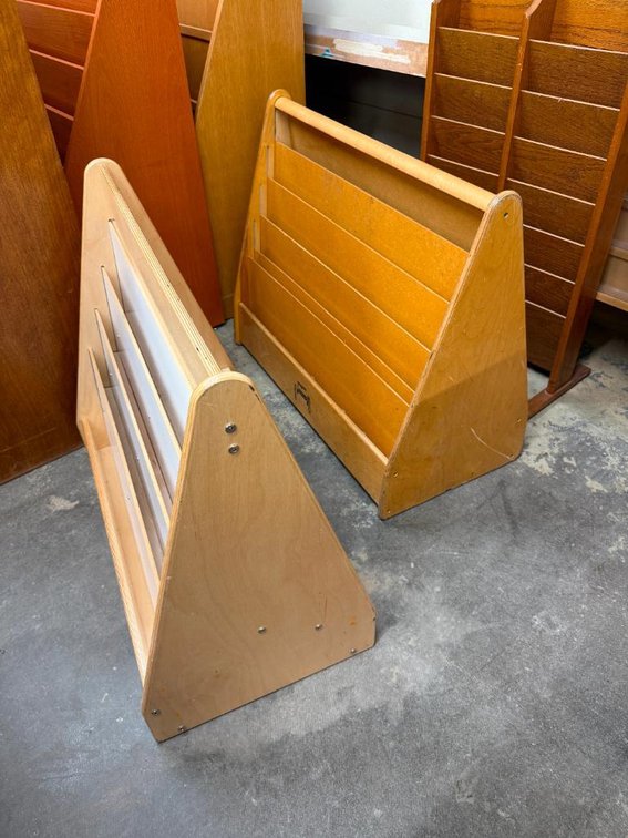 A-Frame Shaped Book Display w/ Rear Shelf Side by Jonti Craft