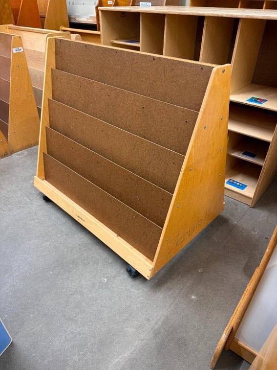 Rolling 2-Sided Book Shelf / Periodical Rack