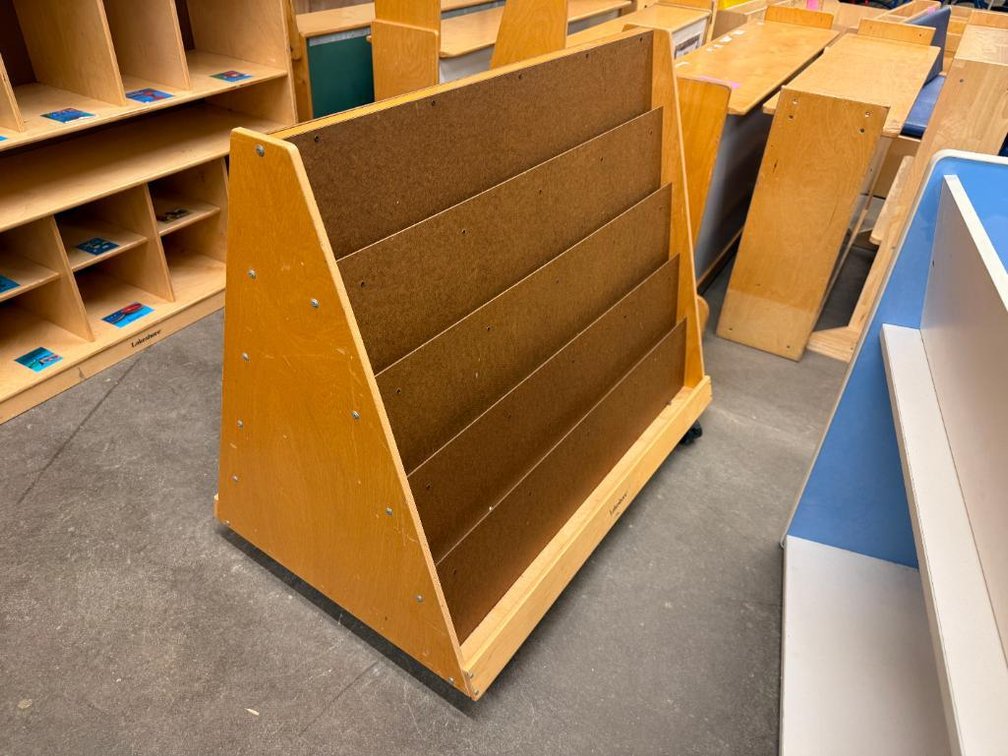 Lakeshore Rolling 2-Sided Book Shelf / Periodical Rack
