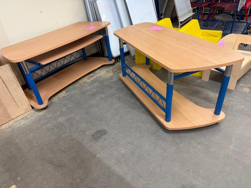 Lot of 2, Mobile Desks w/ Pullout Keyboard Trays