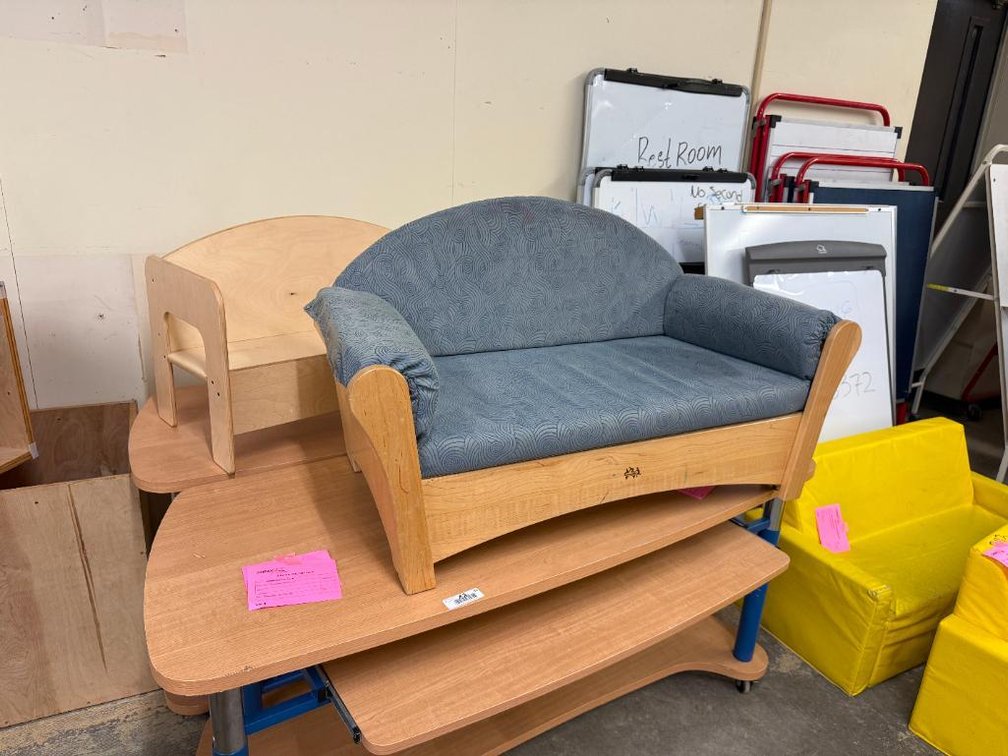 Lot of 2, Community Literacy Couches, One w/ Cusions, One w/o Cushions