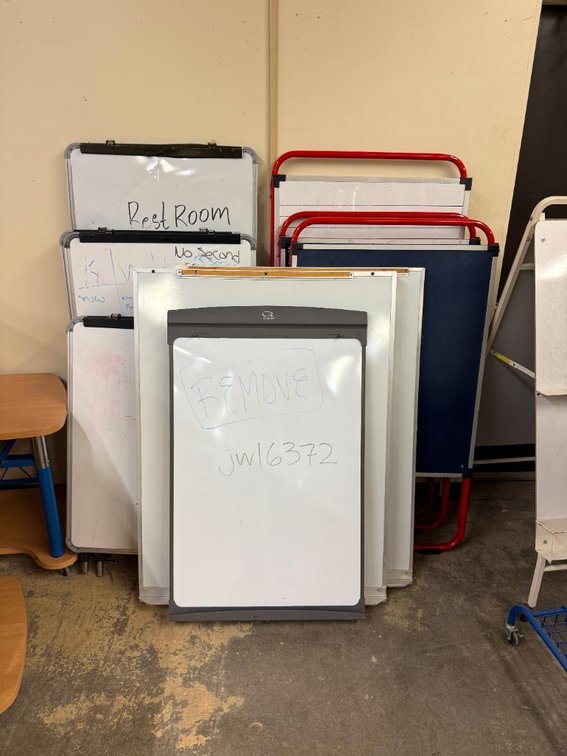Lot of 12, Varioud Dry Erase Boards, A-Frame Styles, Different Sizes