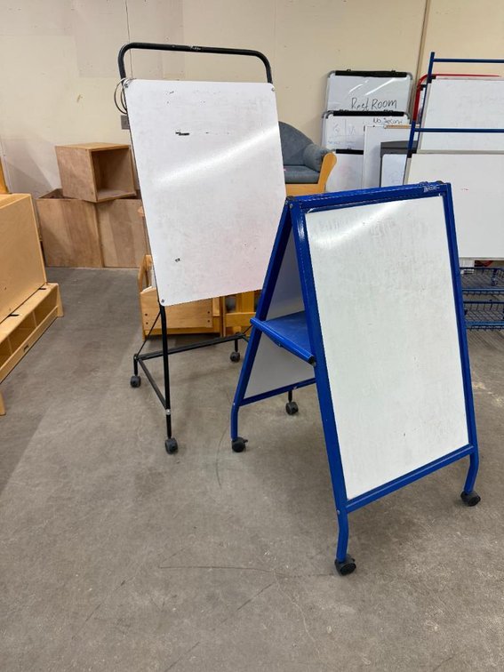 Lot of 2, Rolling Dry Erase A-Frame Boards
