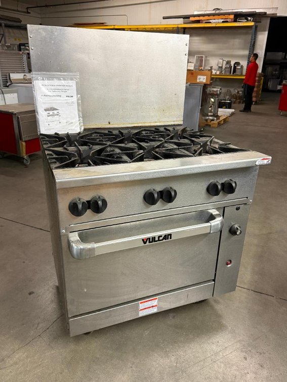 Vulcan Endurance 6-Burner Commercial Gas Range / Oven on Mobile Base, Model: 36S-6BN w/ Manual