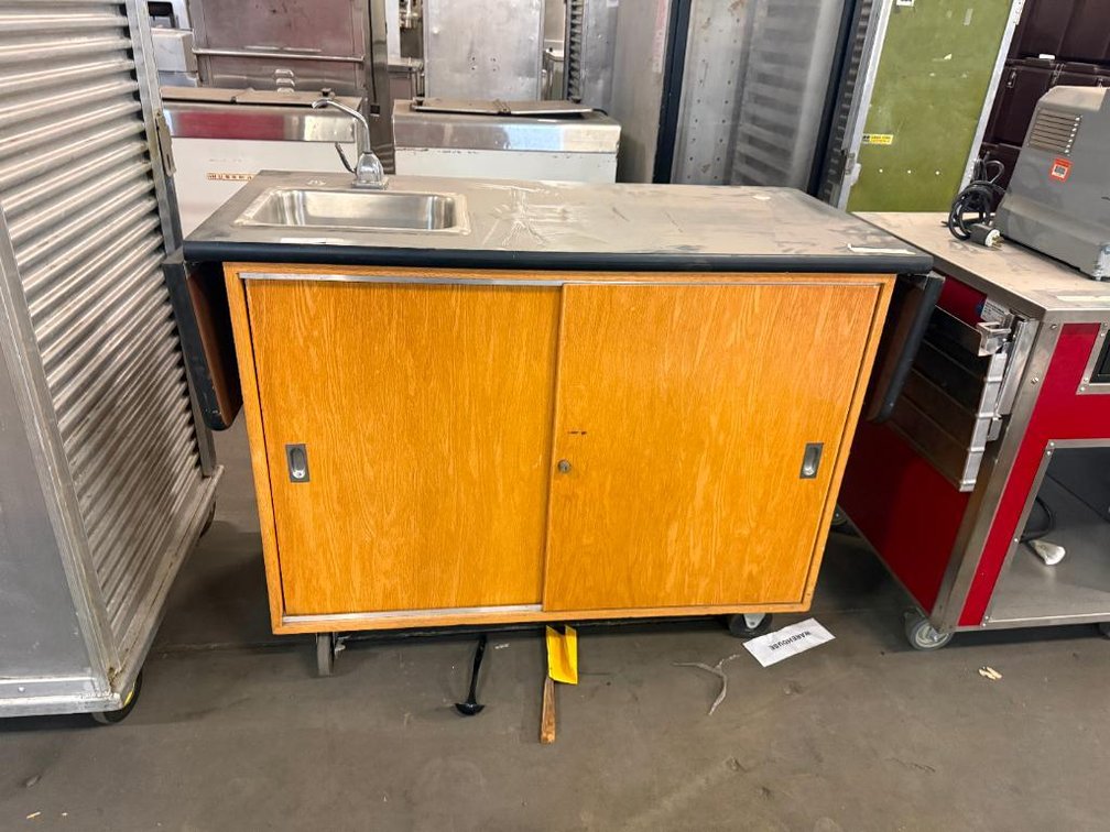 Mobile Cabinet w/ Stainless Steel Sink and Built-In Water Reservoir