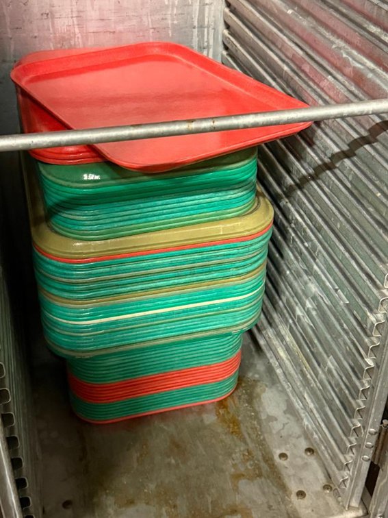 Stack of Cambro Camtray Cafeteria Trays